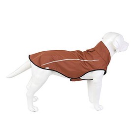 Mile High Life | Dog Raincoat | Adjustable Water Proof Pet Clothes | Lightweight Rain Jacket with Reflective Strip | Easy Step in Closure,Brown,XX-Small