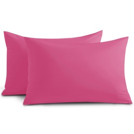 Yorkshire Bedding Pillow Cases 2 Pack - Brushed Microfiber Housewife Pillowcase Hypoallergenic Pillow Cover Standard Size with Envelope Closure (Pink, 50 x 75 cm)