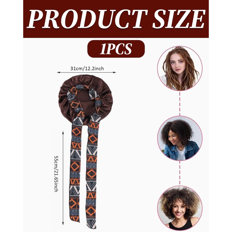 KGDUYC silk bonnet,satin haarhaube,bonet haare silk,Lange Satin Kopfhaube für Damen