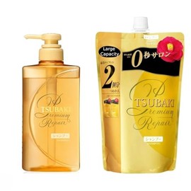Hair Professional Repair Tsubaki Shampoo and Refill Set, 490ml Bottle + 660ml Refill Pack – with Camellia Oil For Dry, Damaged Hair