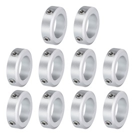 sourcing map 10pcs Set Screw Collars 22mm Bore, Aluminum Shaft Collars, 35mm OD and 10mm Thickness, Set Screw Clamp Collar, Stop Collar for Linear Rod Shaft Guide