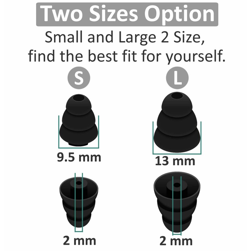 6 Pairs Triple Flange Compatible with Shure SE215 Pro Ear