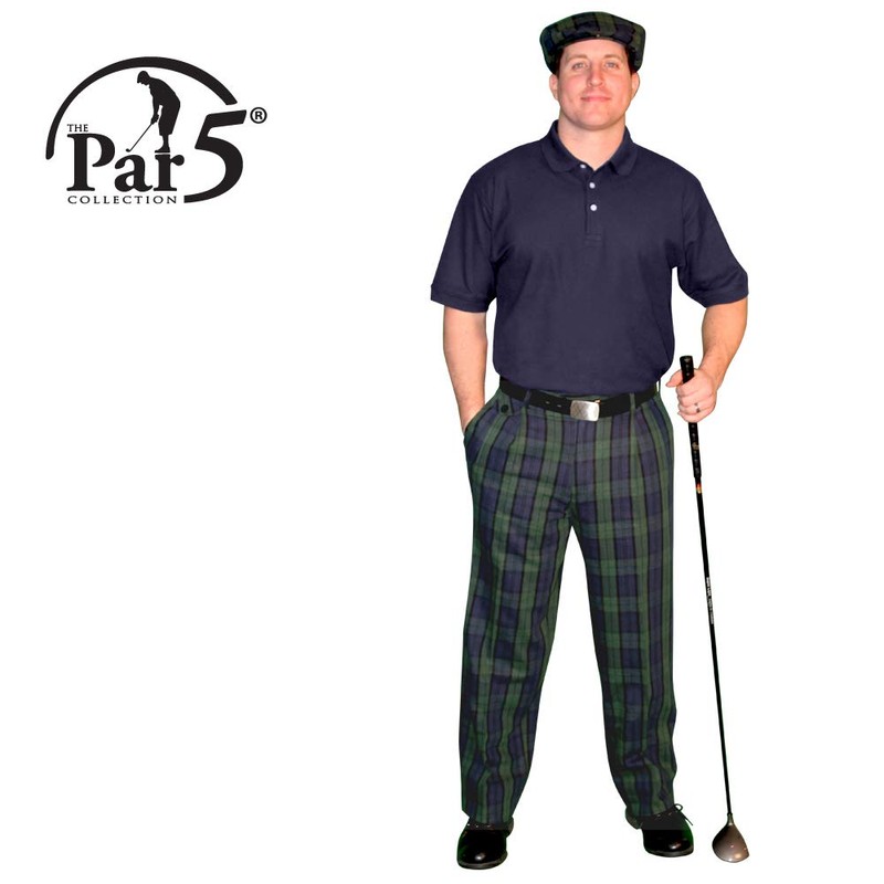 Black Watch Golf Trousers - Mens 'Par 5' Cotton -