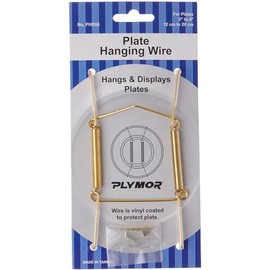 Plymor Shiny Gold Finish Wall Mountable Plate Hanger, 4.625" H x 2.5" W x 0.5" D (For Plates 5" - 8"), Pack of 3