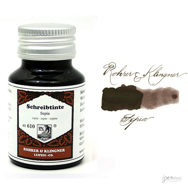 Rohrer & Klingner 50 ml Bottle Fountain Pen Ink, Sepia