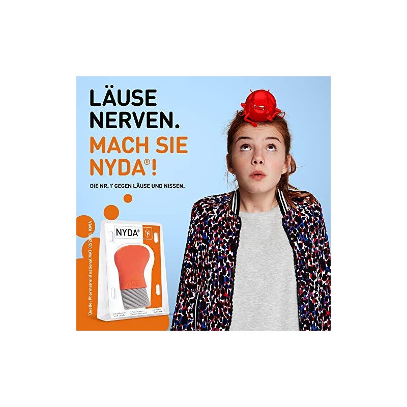 NYDA Läusekamm / Nissenkamm zur Diagnose und Behandlung von Kopfläusen