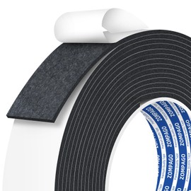 ZOMPAGO Double-Sided Foam Tape for Crafting,1.57in x 16.4FT（5m, Wall and Furniture Decoration,Strong Adhesion,Two Sided Tape Heavy Duty,Removable,Easy to Use,Multipurpose Home & Car Use,Black