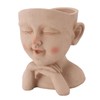 Men Face Flower Pot Hand Painting Resin Men Head Flowerpot