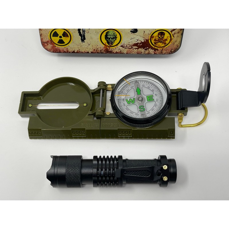 Zombie Survival Kit Flashlight Compass Multitool Camping Gear Emergency Supplies