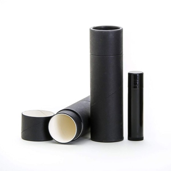 2 OZ Black Kraft Paperboard Lip Balm/Deodorant/Cosmetic/Lotion Tubes (25)