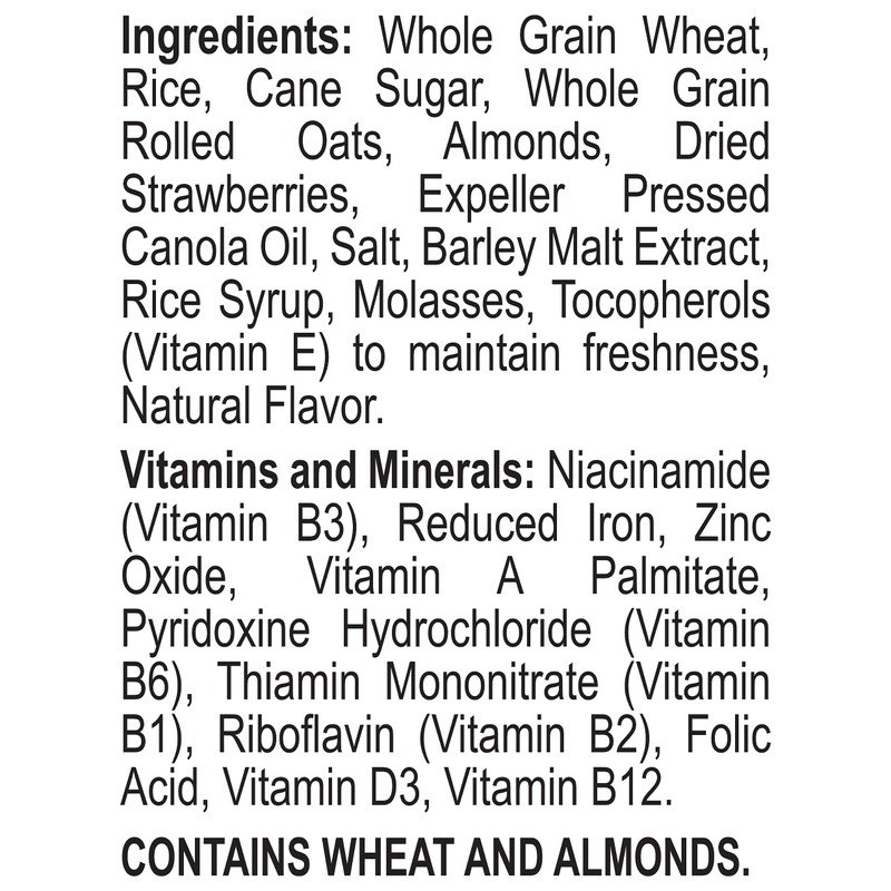 Great Grains Red Berry Almond Crunch Cereal, Strawberry Cereal with