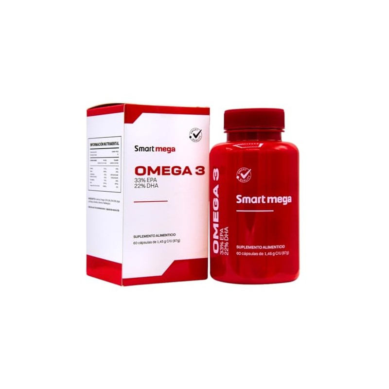 Smart Mega OMEGA 3 con 33% EPA y 22% DHA,