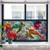 HOMETITUTE Sea Turtle Tropical Flower Window Cling 39.3x17.7 Inch PVC