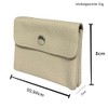 Women's Small Leather Wallet with Coin Compartment and Button Mini