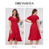 DRESSTELLS Women's Cocktail Wedding Guest Dresses V Neck Wrap Semi