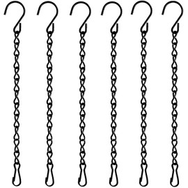 TAORISH 6 Pack 9.5 Inch Hanging Chain for Bird Feeders, Planters, Lanterns, Wind Chimes, Billboards, Chalkboards and Ornaments (Black)