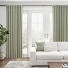 Sage Green Linen Blackout Curtains for Bedroom 102 Inch Length