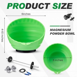 SiliFine Gym Chalk Bowl Container Magnetic Chalk Holder Weightlifting Workout Gym Multi Position Chalk Bowl for Gym Accessory(Green)