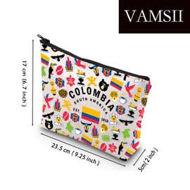 VAMSII Colombia Flag Cosmetic Bags Colombia Lover Gift Colombia Vacation Colombian Souvenir Colombian Themed Gift, COLOMBIA