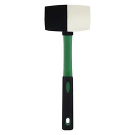 32 oz Rubber Mallet Hammer with Black & White Tipped Fiberglass Handle