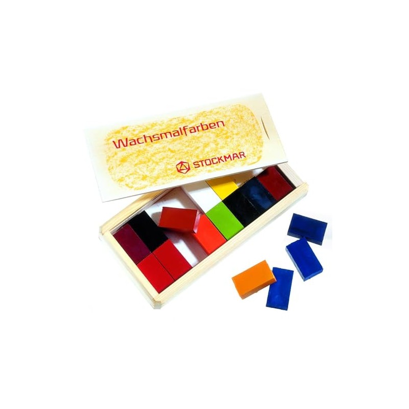 Stockmar Wachsmalblöcke - 16 Farben im Holzkasten
