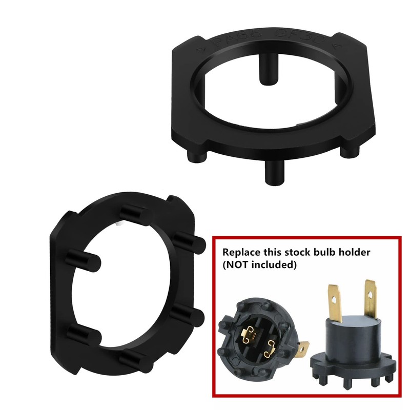 SOCAL-LED 2x H7 LED Adapter Headlight Bulb Holder Retainer Clip