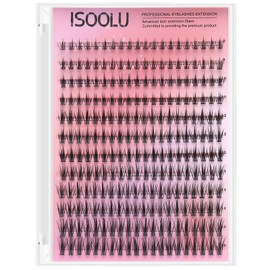 ISOOLU Lash Clusters Manga Individual Lashes Wispy Eyelash Clusters WideSpan Eyelash Extension Kit with Lash Bond and Seal Wet-Look Spiky Cluster Lashes (Anime Lash Clusters)