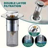 2 Pack Bathroom Sink Stopper Hair Catcher Pop-Up Stainless Steel
