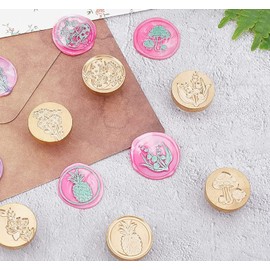 CRASPIRE Mushroom Wax Seal Stamp Vintage Mushroom Sealing Wax Stamps with Wooden Handle 25mm Retro Removable Brass Head for Wedding Invitations Envelopes Christmas Thanksgiving Xmas Gift Wrap