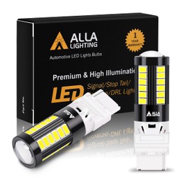 Alla Lighting WTY21W LED Bulbs, Super Bright Rear Turn Signal. Back-Up Reveres Lights Bulbs Replacement 12V (WTY21W, 6000K Xenon White)
