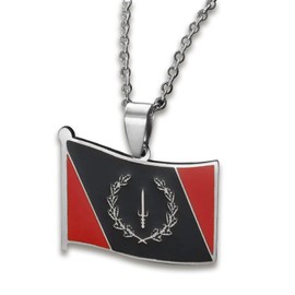 African American Flag Pendant Necklaces for Women Men - Black American Heritage Flag Necklace - African America Jewelrys (Silver, 23.6 Inches)
