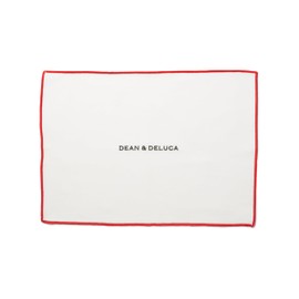 Dean and Deluca Heavy Overlock Placemat White x Red Approx. 12.6 x 17.7 inches (32 x 45 cm)