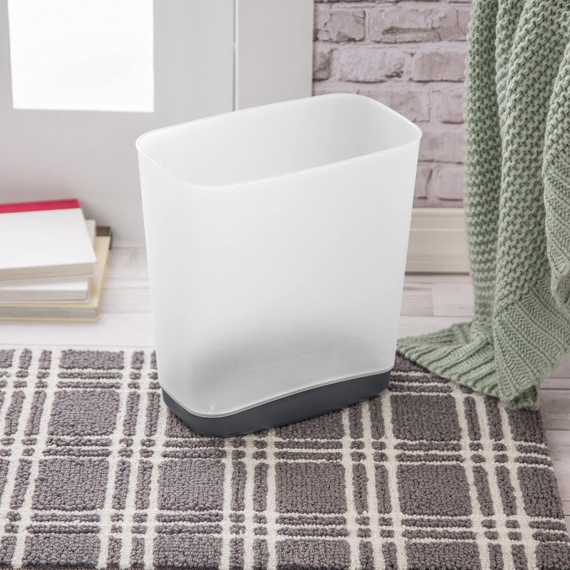 Sterilite 3.3 Gallon Slim Waste Basket Wastebasket, Small, Clear with