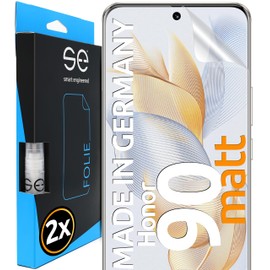 2x se® 3D Anti-Glare Screen Protector for Honor Honor 90, Anti-Dust, 100% Fingerprint & FaceID Compatible, Easy Bubble-Free Installation, Ultra Clear, Shock-Resistant, Made in Germany