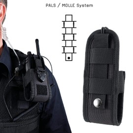 tee-uu COM TAC Digital Radio Holster Black | Padded Device Compartment | Removable Logo | PALS Loop System | Attach to Molle Equipment or Coupler