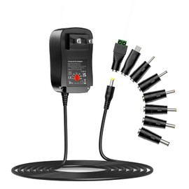 41W Universal AC Adapter 6V 9V 12V 2A MAX, 15V 18V 20V 24V 1.5A MAX Power Supply with 5V 1A USB Port, Multi Voltage AC DC Charger Cord with 8 Selectable Adapter Tips