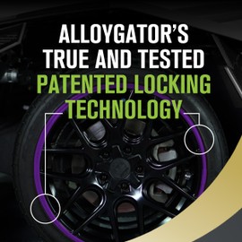 AlloyGator Purple Rim Protector for Car Wheels (Fits 12-24" Wheel Diameter) - Pack of 4 Premium Alloy Wheel Protector to Avoid Scratches & Scuffs - Adhesive Free Curb Rash Rim Protectors