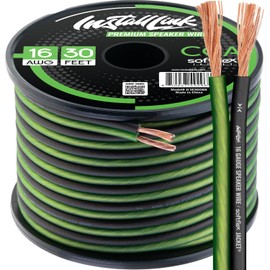 Install Link 16 AWG Gauge Speaker Wire Cable (30 Feet) Stereo, Car or Home Theater, CCA