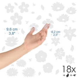 imaggge.com Window Alert - Avoid Bird, Pet and People Collisions and Strikes on Window Glass - Set of 38 Stickers - Color: Translucent Dusted