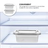 LALADEFIEE 2Pcs Stainless Steel Refrigerator Storage Box Set with Airtight