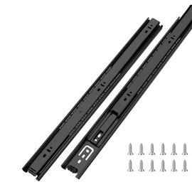 14 inch Drawer Slides 6 Pairs (12pcs) Full Extension Ball Bearing Drawer Slide 3 fold Full Stretch Side Mount Drawer Slides 100 LB Capacity Drawer Slide 14" Black
