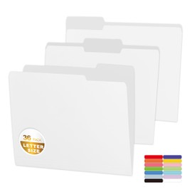 36 Packs Colored File Folders,White File Folders,Two Tone Color File Folder 8.5 x 11 Inch,1/3 Cut Tabs Letter Size,Manila File Folders for Office,School and Home,Organization