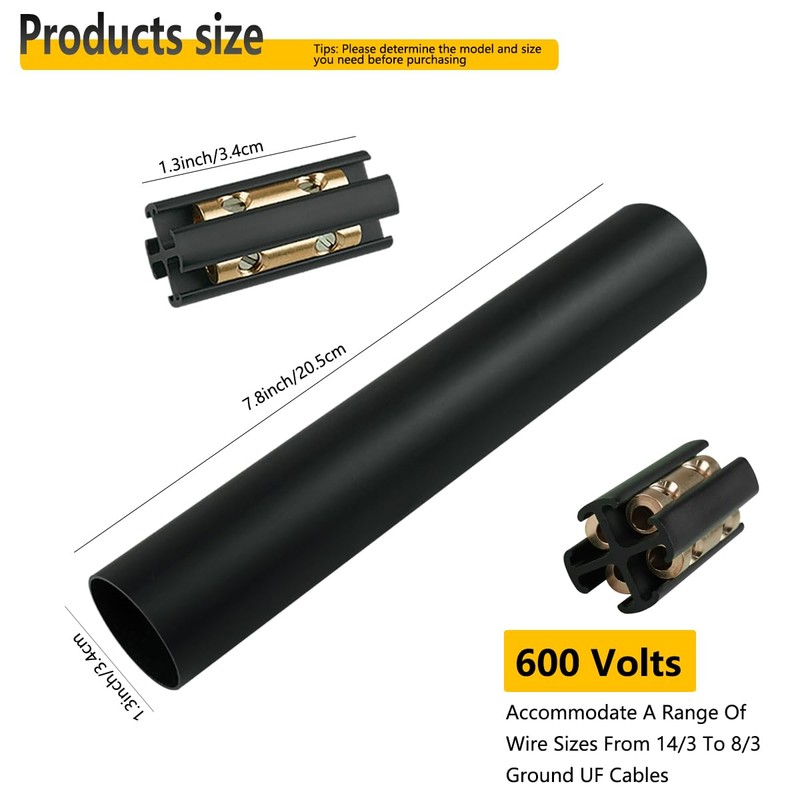 Underground Wire Splice Kit, 600V Direct Burial UF Cable Connectors