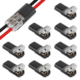 SensaBliss 2 Needle Low Pressure Universal Connector 10 Piece Set No Soldering No Stripping Type I Connector Car Wiring Repair Kit LED Wire Correction Connector Terminal Wire Fitting 18-22 AWG Cable