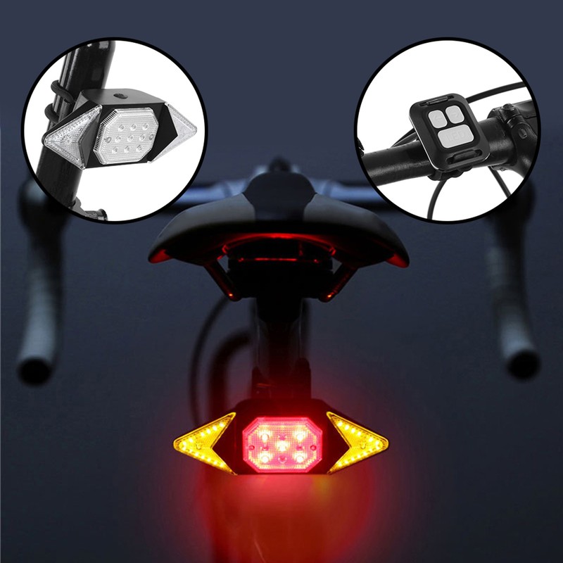 Bike Tail Turn Signal Light Safety Warning Bike Brake Rear