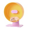 Quiet Hamster Wheel 10.2 Inch Dual-Bearings Silent Small Animals Running Exercise Wheel Height Adjustable for Syrian Dwarf Hamsters, Gerbils, Rats, or Other Small Pets, Passionfruit Yellow