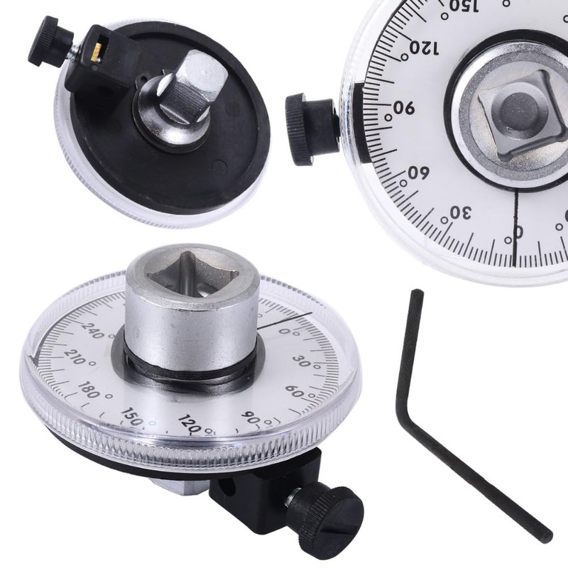 1Pcs Angular Torque Gauge, 1/2" Drive 360 Degree Adjustable Torque