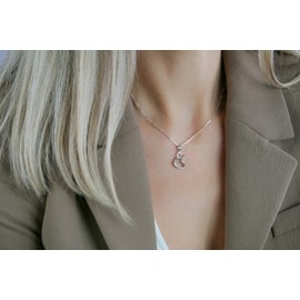 Genuine .925 Sterling Silver Heart With 0.02 CT Diamond Necklace for Women by Tela Jewelry | Open Cut-out Heart | Real Genuine Diamond Inside Heart | Gift for Women | Gift for Mom & Girlfriend | Love Symbol