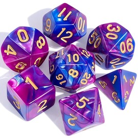 CiaraQ DND Polyhedral Dice Set with a Black Dice Bag for D&D RPG MTG Role Playing Table Games