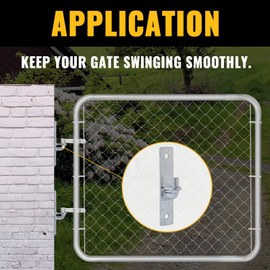 VIVIDA Wall Mount Gate Hinge 2 PCS, Heavy Duty Flat Back Farm Gate Hinge with 5/8" Pin, Chain Link Fence Parts, Galvanized Steel